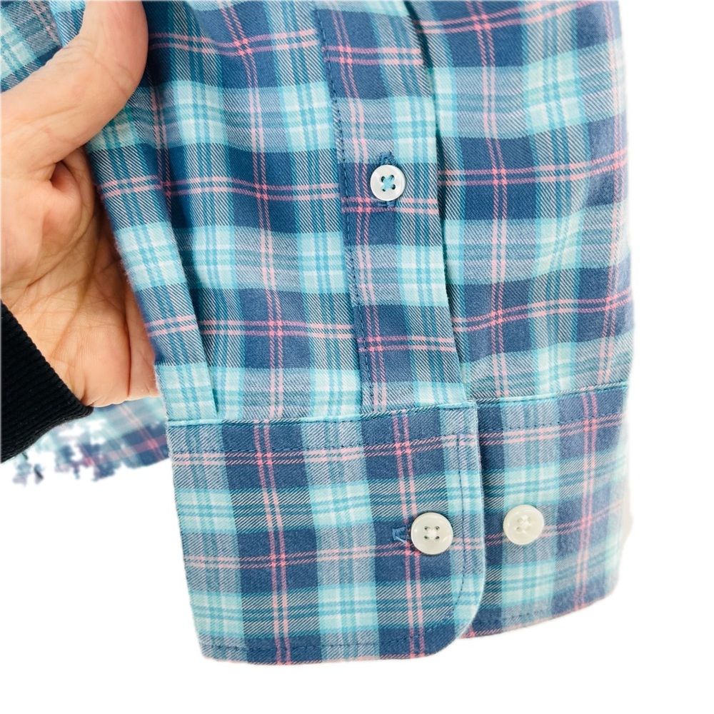 Savannah Button-Down Blue/Pink Plaid Tencel Blend Soft Shirt Men's Size XL - Picture 11 of 16